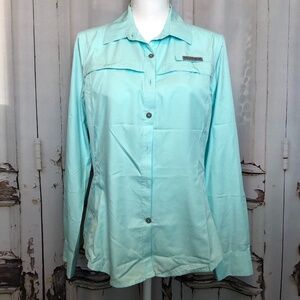 Field & Stream Blue Tint Latitude Long Sleeve Fishing Shirt - Size M…